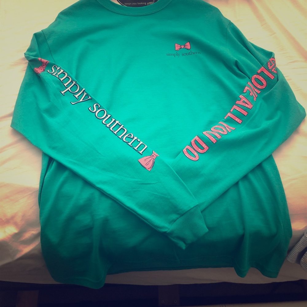 Simply Southern Long Sleeve Teal Tee